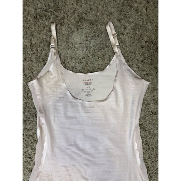 ASSETS BY SPANX Nude Tank Slip Dress Shape Wear Stretch Control Side Mesh LARGE - Picture 3 of 7